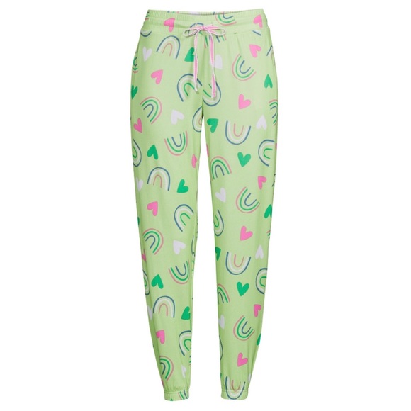 Briefly Stated Rainbow Heart Sleep Joggers with Pockets sz: XS - Picture 4 of 7